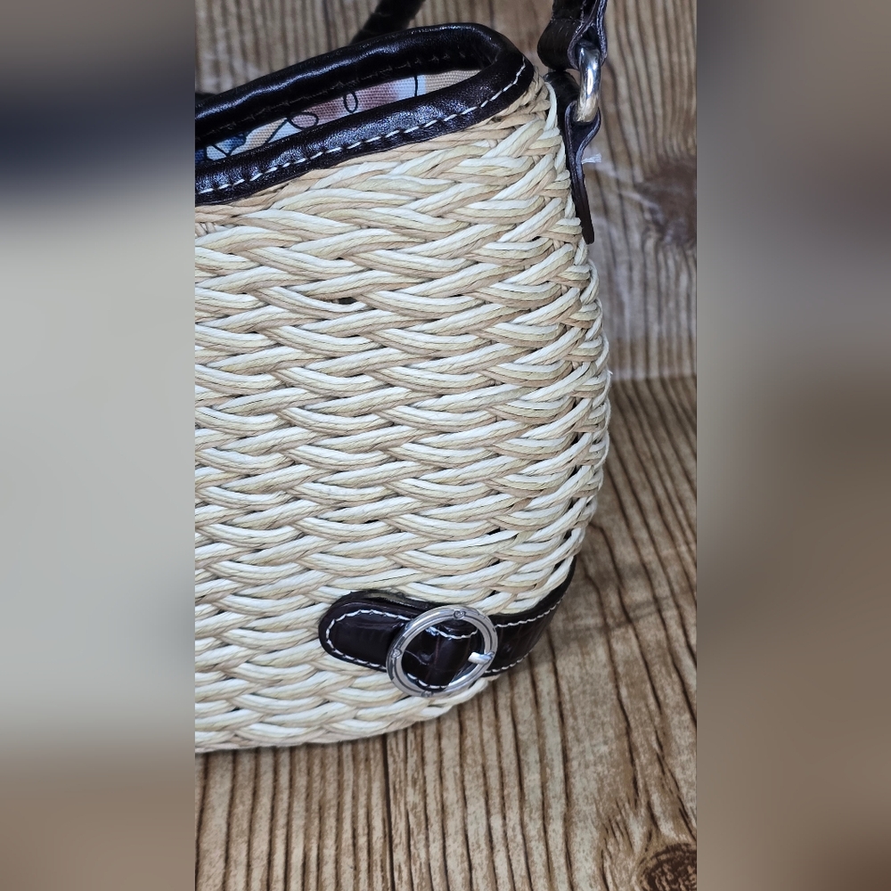 Brighton Dana Woven Straw Hand Bag Purse - Picture 5 of 10